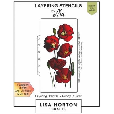 Lisa Horton Crafts Layering Stencils - Poppy Cluster